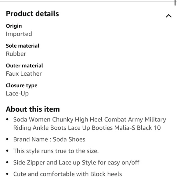 SODA CHUNKY HIGH HEEL COMBAT / ARMY / RIDING ANKLE BOOTS LADIES SIZE 8 - Picture 8 of 8